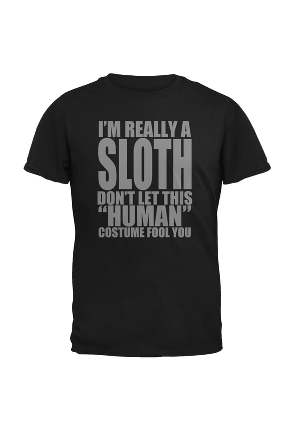 Mens Halloween Human Sloth Costume Short Sleeve Graphic T Shirt