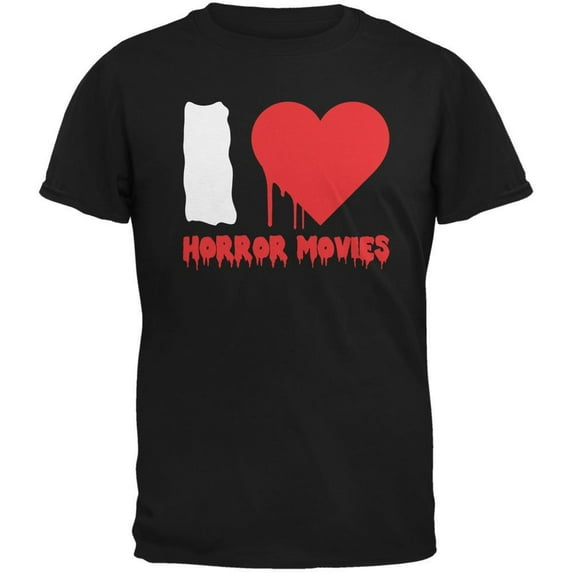 Old Glory Mens Halloween I Heart Horror Movies Short Sleeve Graphic T Shirt