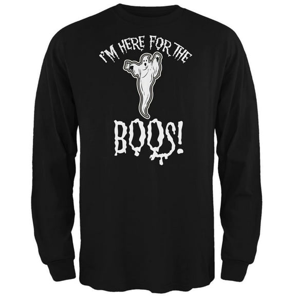 Old Glory Mens Halloween I'm Here For The Boos Long Sleeve Graphic T Shirt