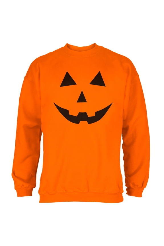 Mens Halloween Jack-O-Lantern Costume Classic Face Long Sleeve Graphic Sweatshirt
