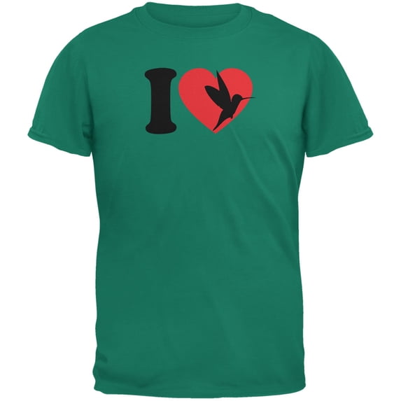 Old Glory Mens I Heart Love Hummingbird Hummingbirds Short Sleeve Graphic T Shirt