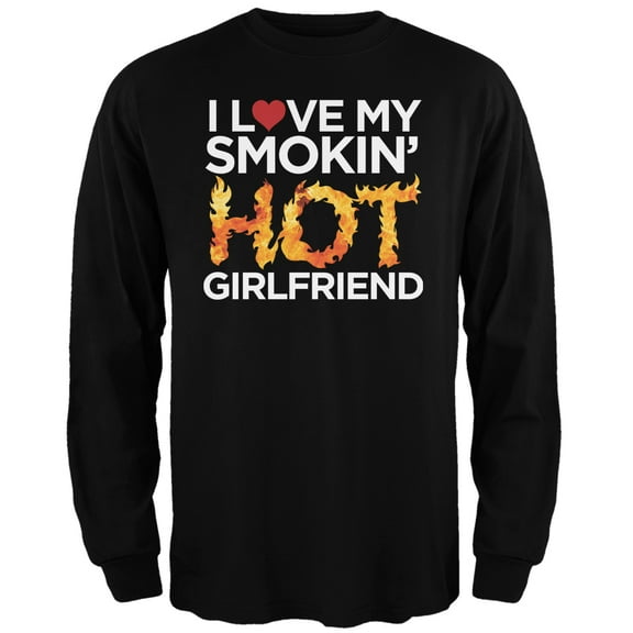 Old Glory Mens I Love My Smokin Hot Girlfriend Long Sleeve Graphic T Shirt