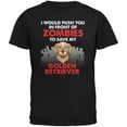 thumbnail image 1 of Old Glory Mens I Would Push You Zombies Golden Retriever Short Sleeve Graphic T Shirt, 1 of 6