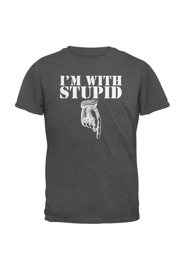Mens I'm With Stupid Pervert Funny Short Sleeve Graphic T Shirt