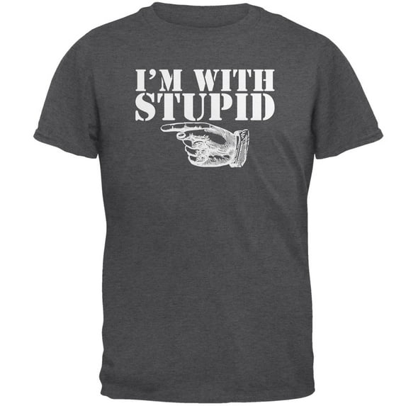 Old Glory Mens I'm With Stupid Right Funny Short Sleeve Graphic T Shirt