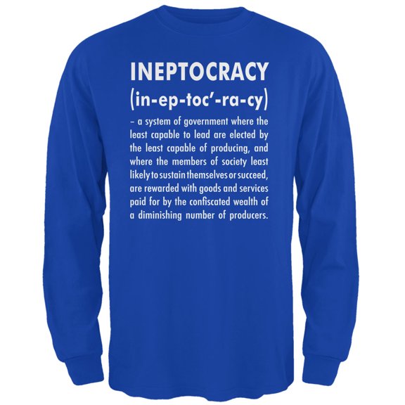 Old Glory Mens Ineptocracy Definition Long Sleeve Graphic T Shirt