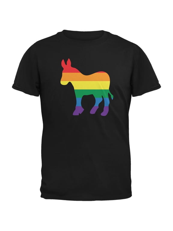 Mens LGBT Gay Democrat Pride Donkey Short Sleeve Graphic T Shirt