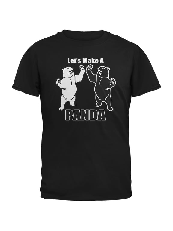 Mens Let's Make a Panda Funny Short Sleeve Graphic T Shirt