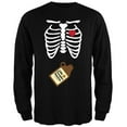 thumbnail image 1 of Old Glory Mens Little Pumpkin Brewing Baby Pregnant Skeleton Halloween Costume Long Sleeve T Shirt, 1 of 5