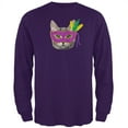 thumbnail image 1 of Old Glory Mens Mardi Gras Mask Funny Cat Long Sleeve Graphic T Shirt, 1 of 1