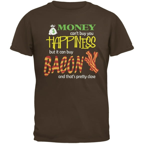 Old Glory Mens Money Happiness Bacon Funny Short Sleeve Graphic T Shirt