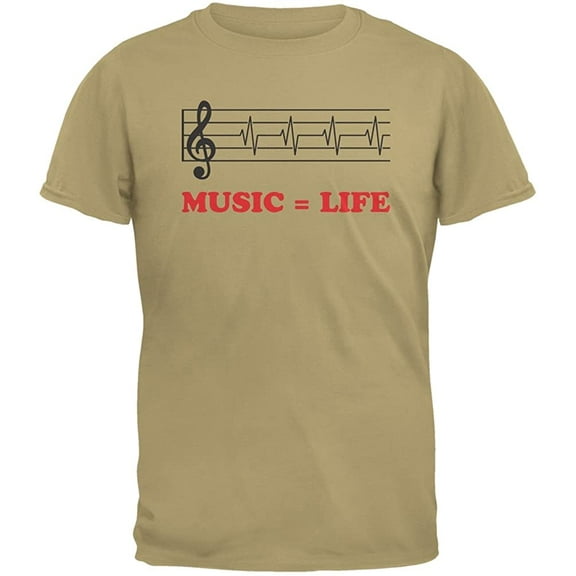 Old Glory Mens Music=Life Treble Clef Short Sleeve Graphic T Shirt