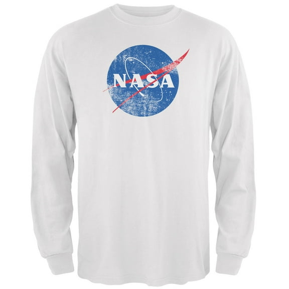 Old Glory Mens NASA Distressed Logo Long Sleeve Graphic T Shirt