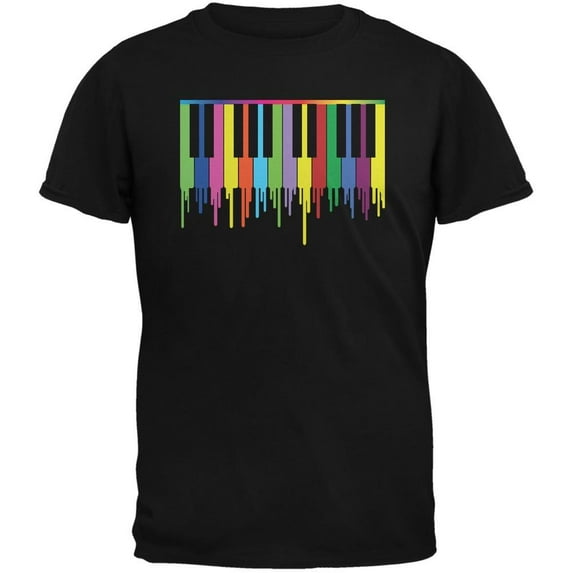 Old Glory Mens Piano Keys Short Sleeve Graphic T Shirt