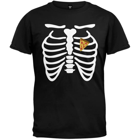 Old Glory Mens Pizza Heart Skeleton Costume Short Sleeve T Shirt