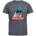 thumbnail image 1 of Pug Life Dark Heather Grey Adult T-Shirt - Small, 1 of 6