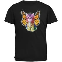 Old Glory Mens Rainbow Butterfly Unicorn Kitten Short Sleeve Graphic T Shirt