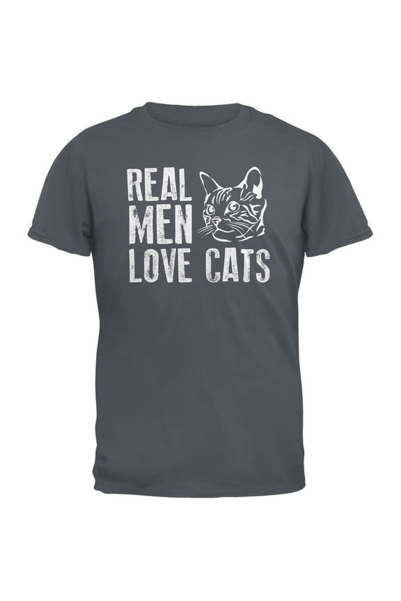 Mens Real Men Love Cats Short Sleeve Graphic T Shirt
