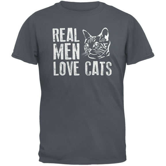 Old Glory Mens Real Men Love Cats Short Sleeve Graphic T Shirt