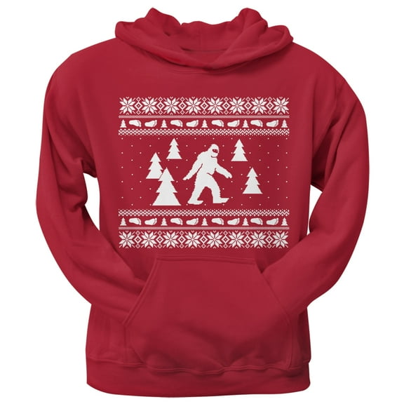 Old Glory Mens Sasquatch Ugly Christmas Sweater Long Sleeve Hoodie