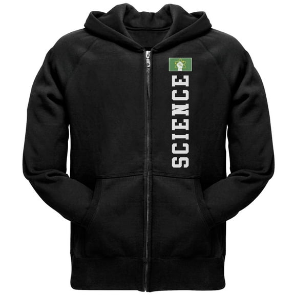 Old Glory Mens Science Major Scientist United Science Team Long Sleeve Graphic Full Zip Hoodie