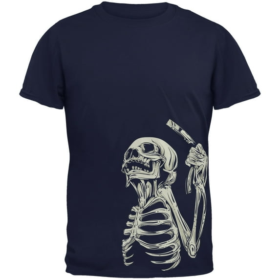 Old Glory Mens Skeleton Barber Short Sleeve Graphic T Shirt