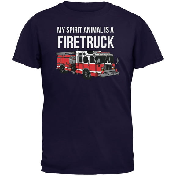 Old Glory Mens Spirit Animal Firetruck Short Sleeve Graphic T Shirt