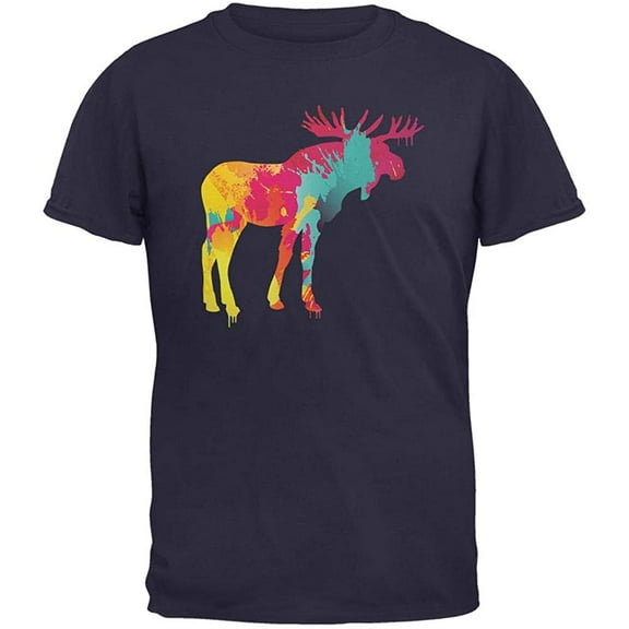 Old Glory Mens Splatter Moose Short Sleeve Graphic T Shirt