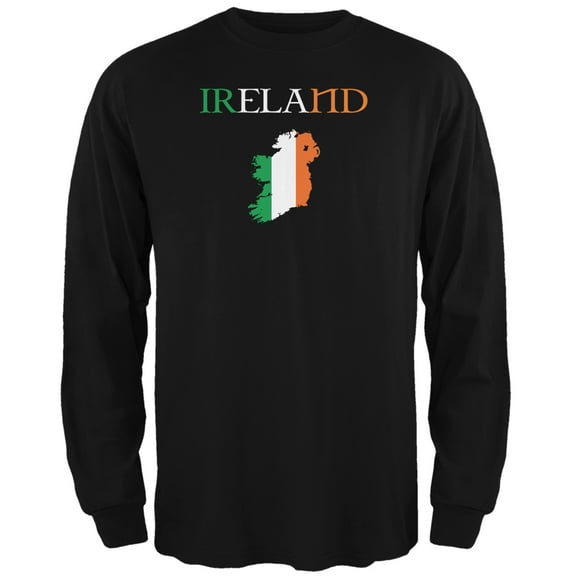 Old Glory Mens St. Patricks Day Ireland Map Long Sleeve Graphic T Shirt