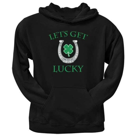Old Glory Mens St. Patricks Day Lets Get Lucky Long Sleeve Graphic Hoodie