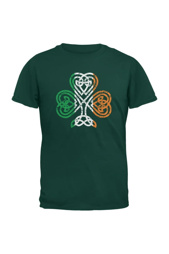 Mens St. Patricks Day Shamrock Knot Short Sleeve Graphic T Shirt