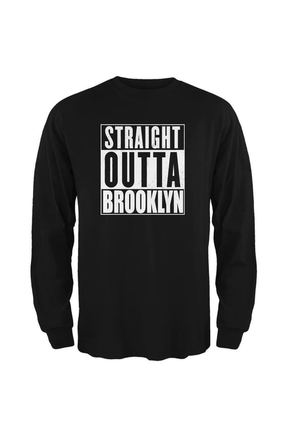 Mens Straight Outta Brooklyn Long Sleeve Graphic T Shirt