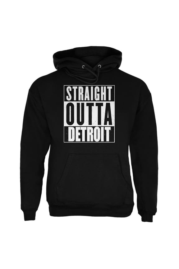Mens Straight Outta Detroit Long Sleeve Graphic Hoodie