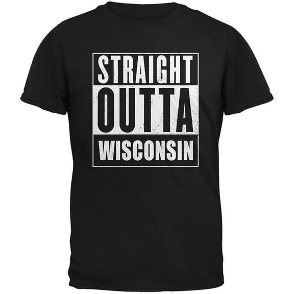 Old Glory Mens Straight Outta Wisconsin Short Sleeve Graphic T Shirt