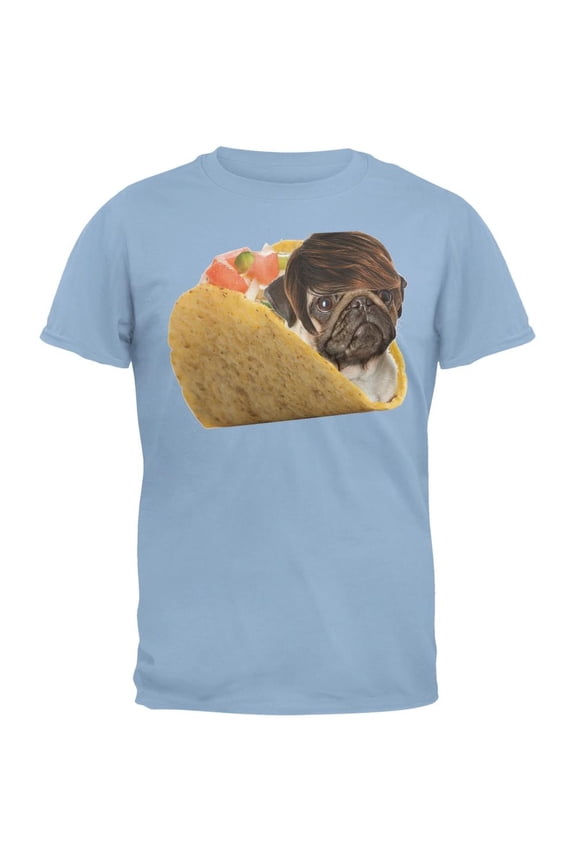 Mens Taco Pug Short Sleeve Graphic T Shirt