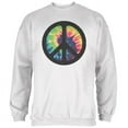 thumbnail image 1 of Old Glory Mens Tie Dye Peace Sign Distressed Halftone Long Sleeve Graphic Sweatshirt, 1 of 6