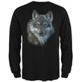 thumbnail image 1 of Old Glory Mens Timber Wolf Face Long Sleeve Graphic T Shirt, 1 of 6