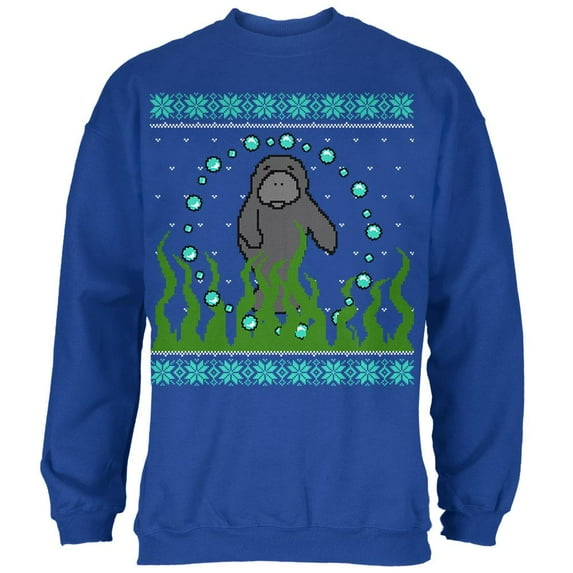 Old Glory Mens Ugly Christmas Sweater Manatee Floaty Potato Long Sleeve Sweatshirt