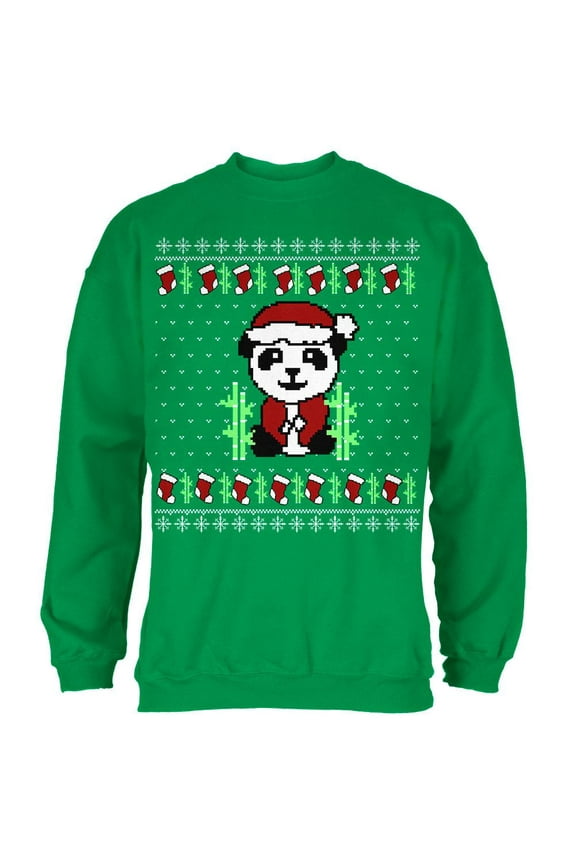 Mens Ugly Christmas Sweater Panda Long Sleeve Sweatshirt