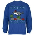thumbnail image 1 of Old Glory Mens Ugly Christmas Sweater Shark Santa Hat Long Sleeve Sweatshirt, 1 of 5
