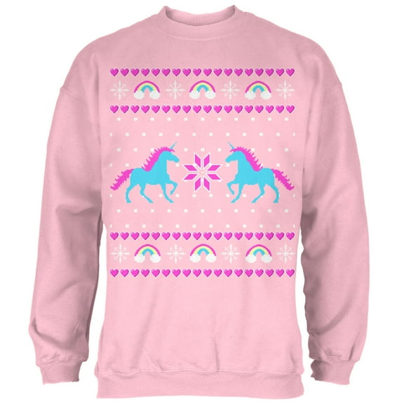 Old Glory Mens Unicorn Rainbow Ugly Christmas Sweater Long Sleeve Sweatshirt