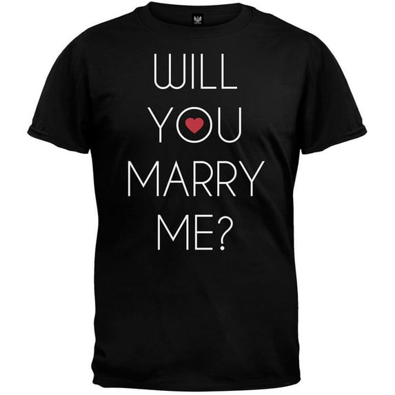 Old Glory Mens Will You Marry Me? Short Sleeve Graphic T Shirt