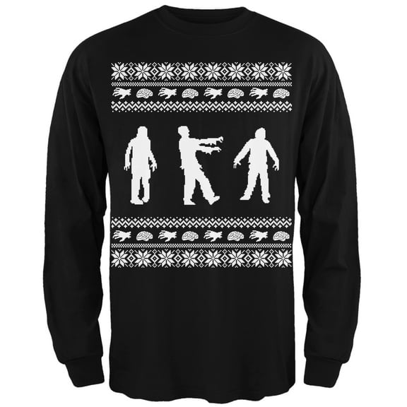 Old Glory Mens Zombie Ugly Christmas Sweater Long Sleeve T Shirt