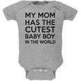 thumbnail image 1 of Old Glory My Mom has the Cutest Baby Boy Short Sleeve Graphic Baby One Piece, 1 of 6