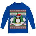 thumbnail image 1 of Old Glory Penguin on Ice Ugly Christmas Sweater Youth Long Sleeve T Shirt, 1 of 6