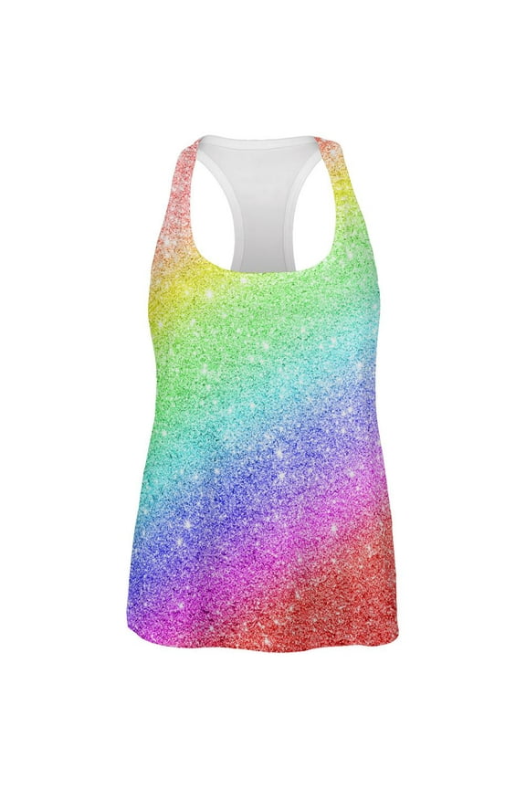 Rainbow Glitter Tank Top, (Women's L)