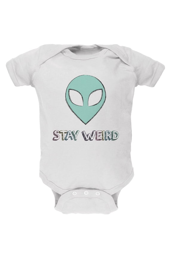 Stay Weird Alien Soft Short Sleeve Baby One Piece