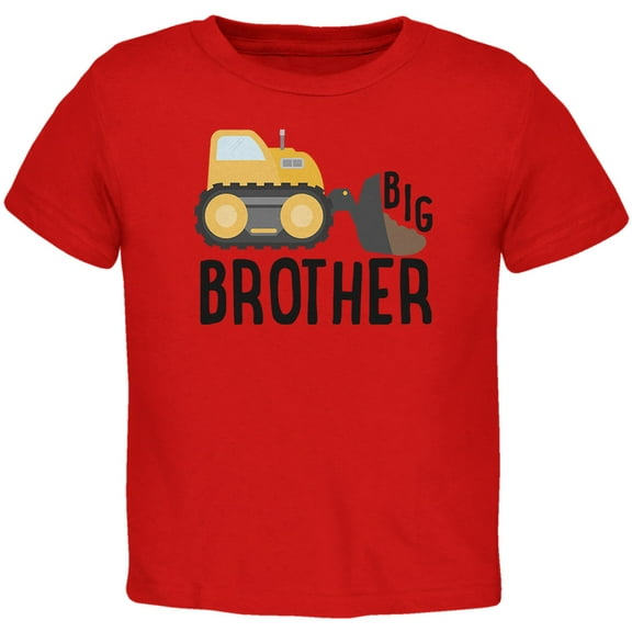 Old Glory Toddler Big Brother Construction Truck Digger Short Sleeve Graphic T Shirt