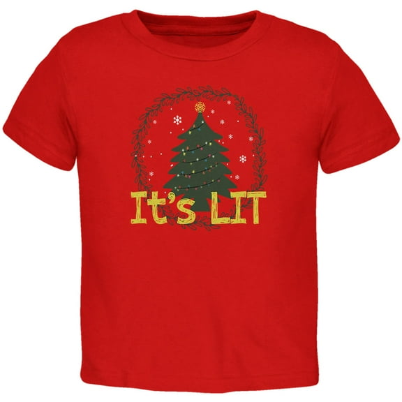 Old Glory Toddler Christmas Tree It's Lit Short Sleeve T Shirt