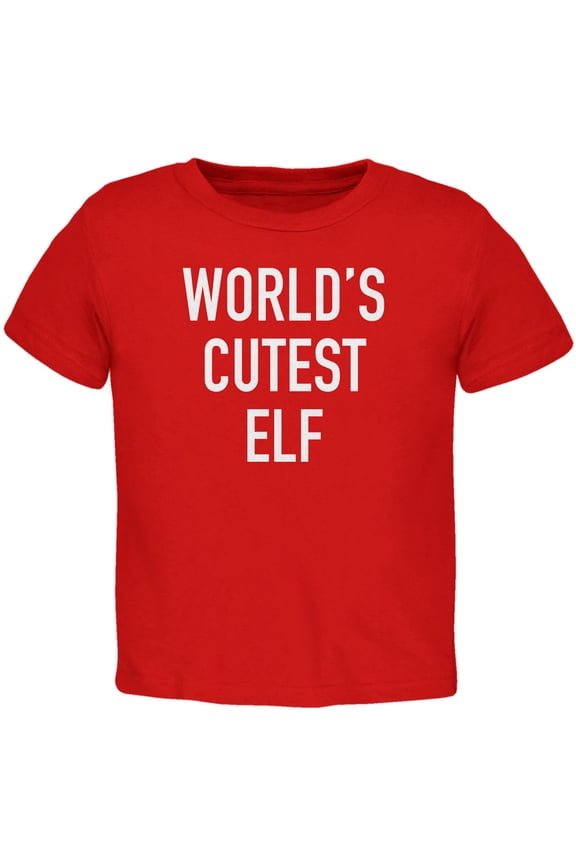 Toddler Christmas Worlds Cutest Elf Short Sleeve T Shirt